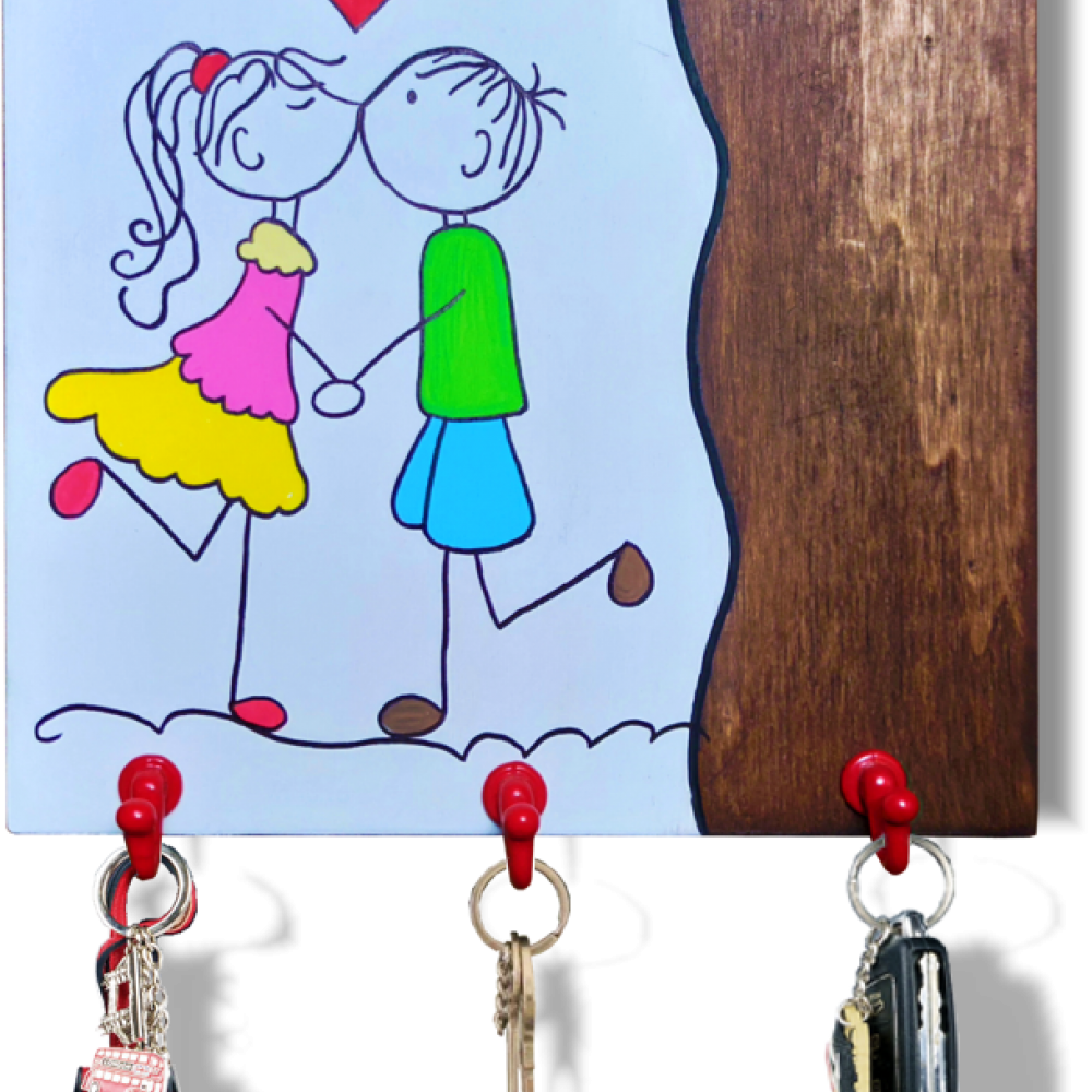 Ahşap Anahtar Askısı Model 8